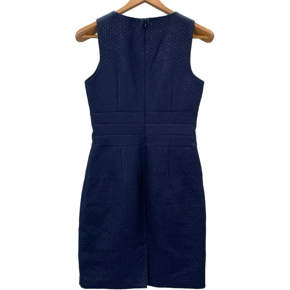 Banana Republic Navy Sheath Dress Size 10 Sleeveless Shimmer Work Style Shimmer - Picture 11 of 13
